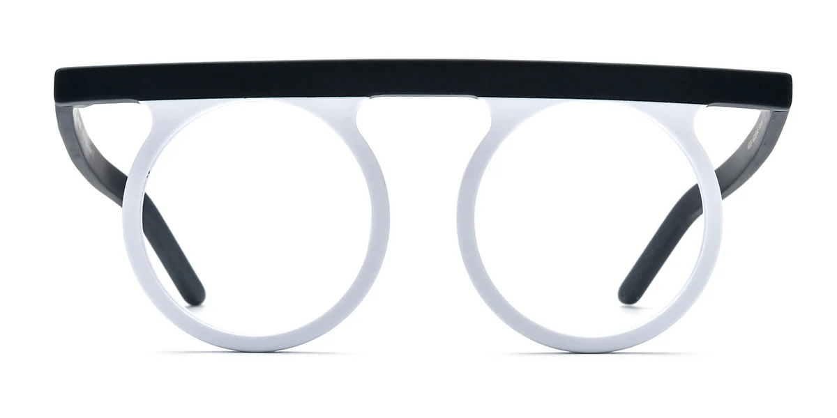White Round Gorgeous Custom Engraving Eyeglasses | WhereLight