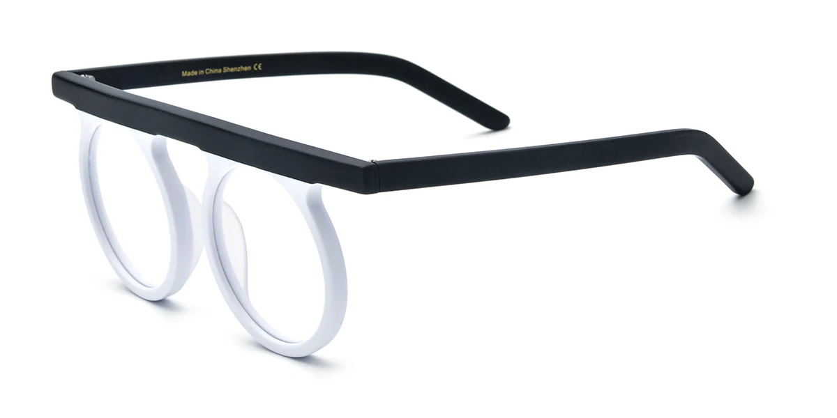 White Round Gorgeous Custom Engraving Eyeglasses | WhereLight