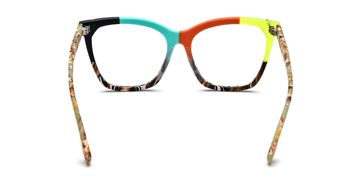 Blue Rectangle Retro Unique Custom Engraving Eyeglasses | WhereLight