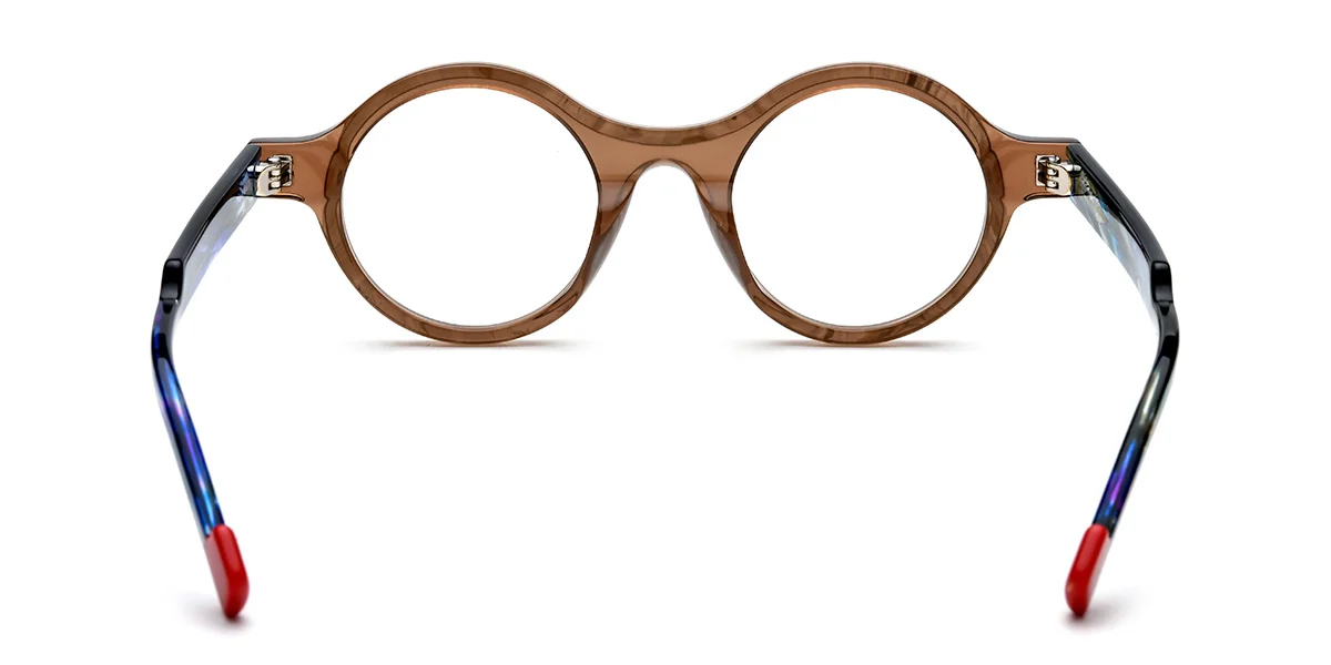 Brown Round Retro Custom Engraving Eyeglasses | WhereLight