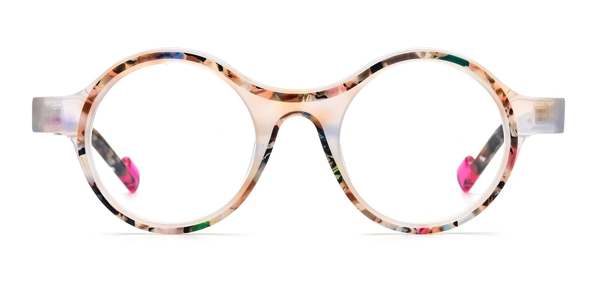 White Round Retro Custom Engraving Eyeglasses | WhereLight