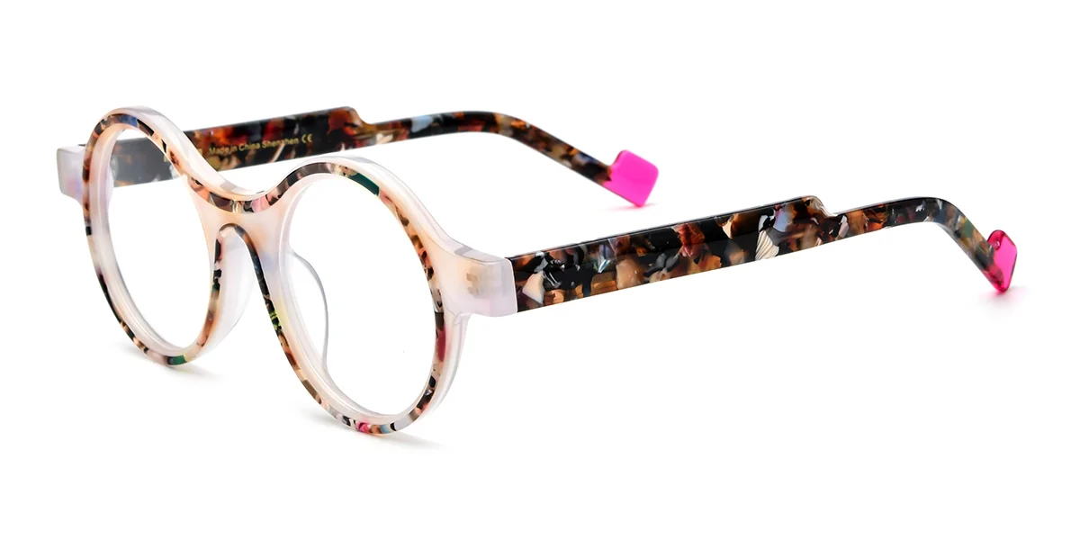 White Round Retro Custom Engraving Eyeglasses | WhereLight
