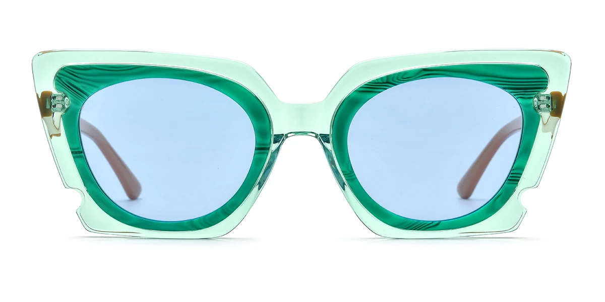 Green Cateye Unique Gorgeous Custom Engraving Sunglasses | WhereLight