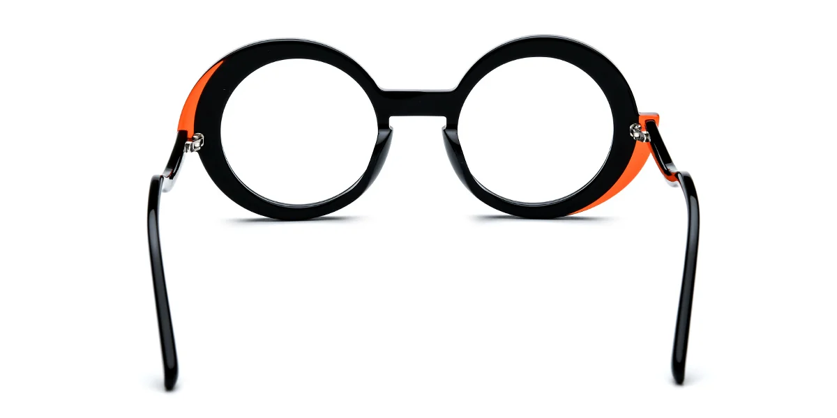 Black Round Classic Custom Engraving Eyeglasses | WhereLight