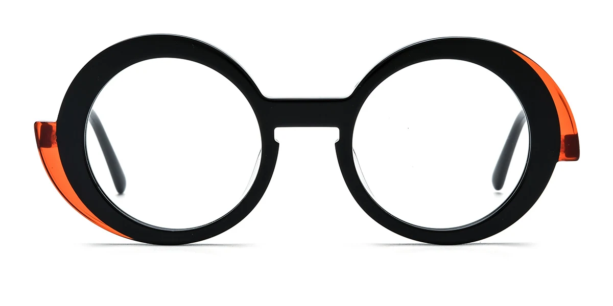 Black Round Classic Custom Engraving Eyeglasses | WhereLight