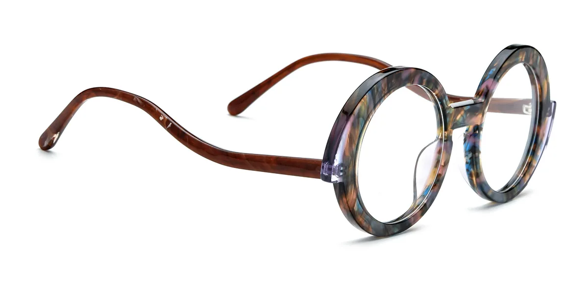 Floral Round Classic Custom Engraving Eyeglasses | WhereLight