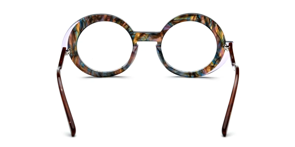 Floral Round Classic Custom Engraving Eyeglasses | WhereLight