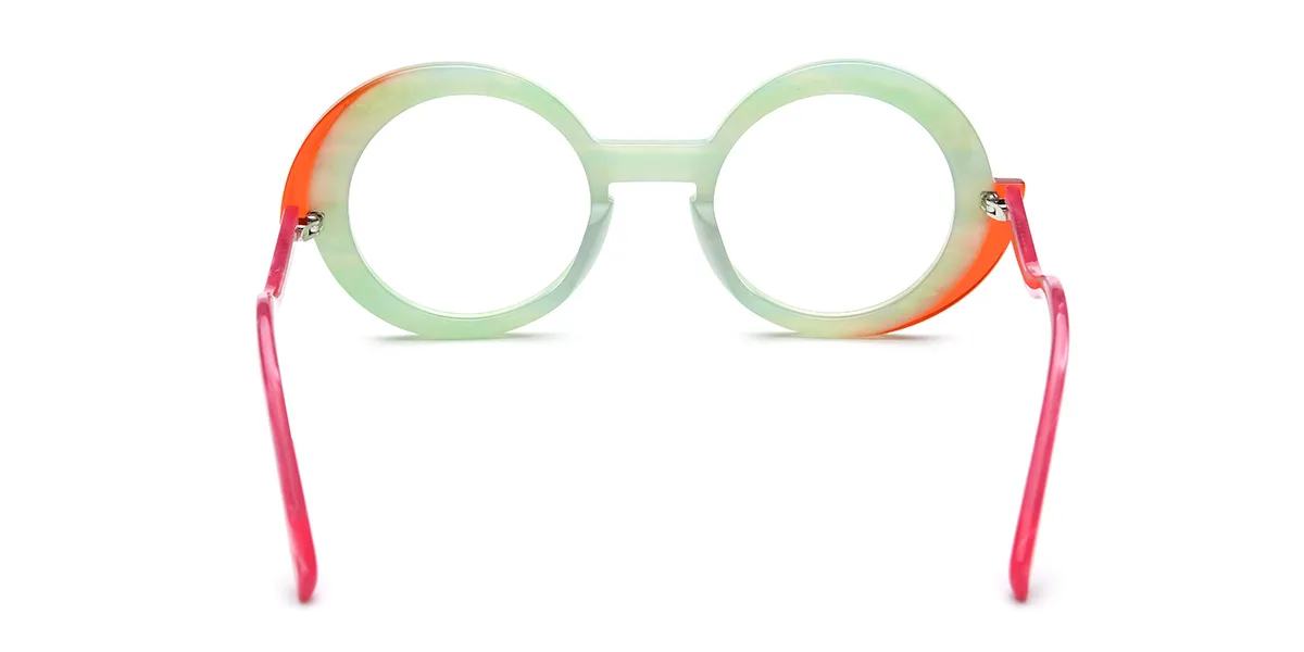 Green Round Classic Custom Engraving Eyeglasses | WhereLight