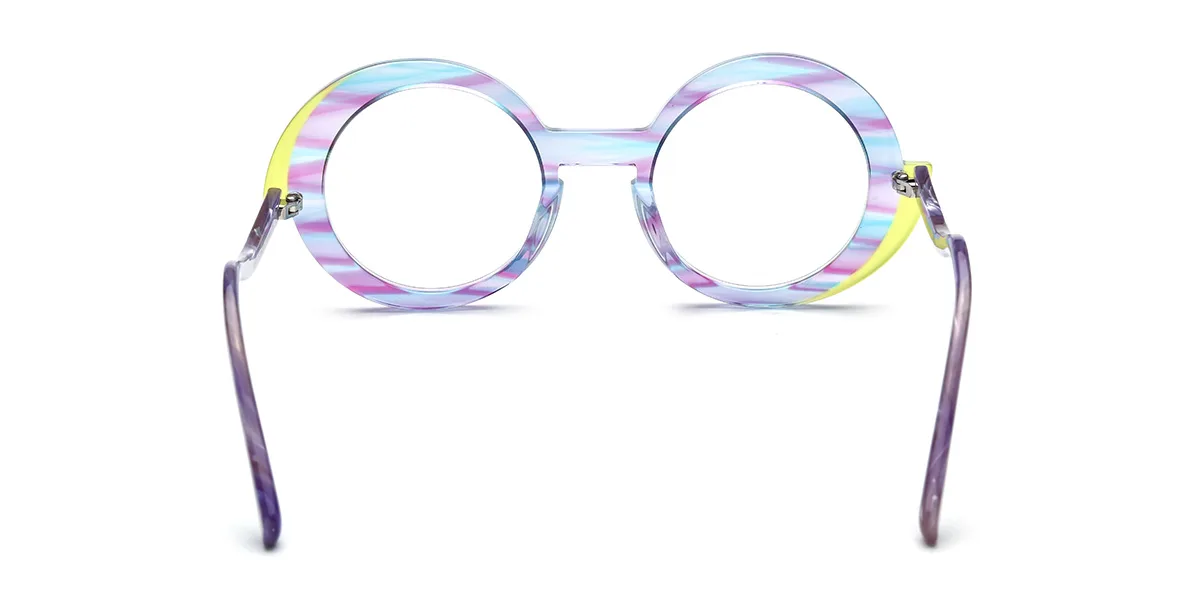 Purple Round Classic Custom Engraving Eyeglasses | WhereLight