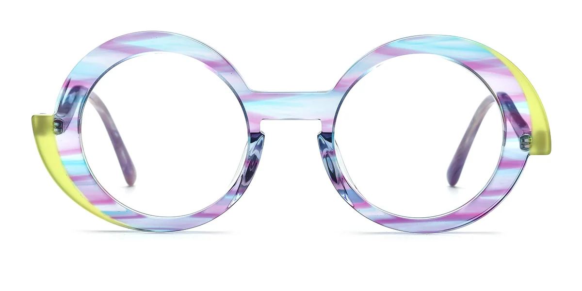 Purple Round Classic Custom Engraving Eyeglasses | WhereLight