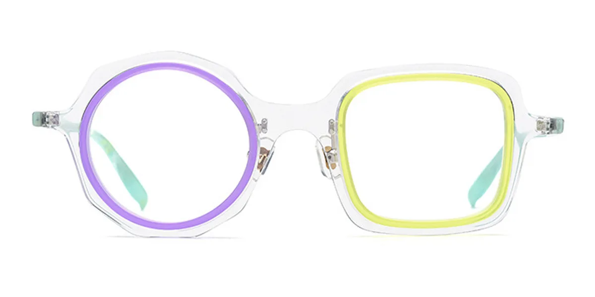 Clear Geometric Irregular Unique Gorgeous  Eyeglasses | WhereLight