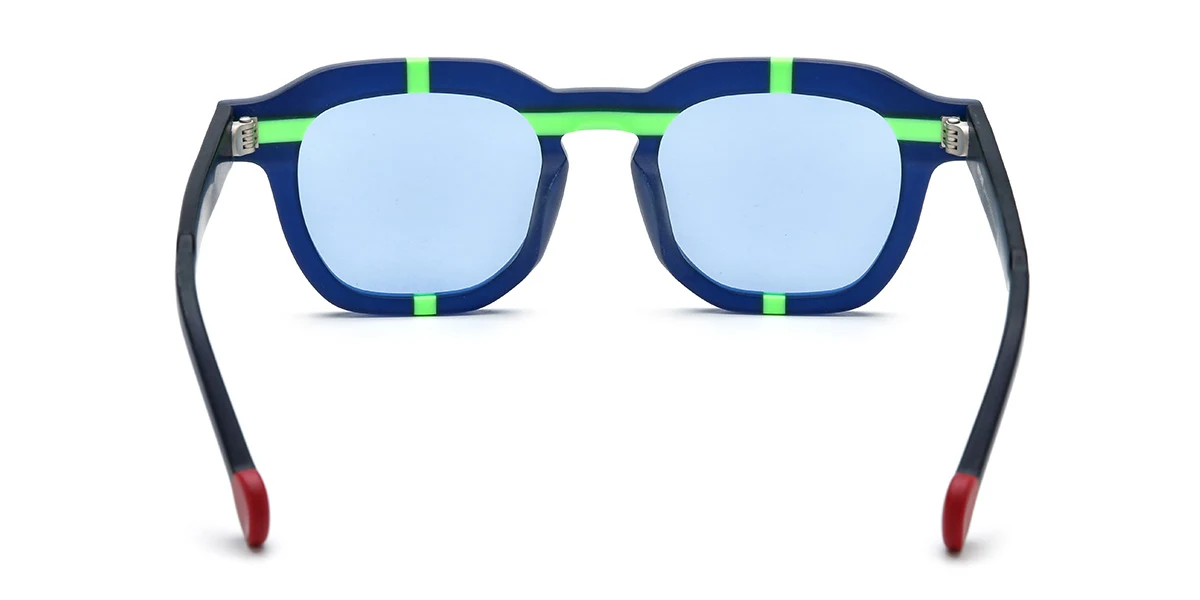 Blue Rectangle Unique Custom Engraving Sunglasses | WhereLight
