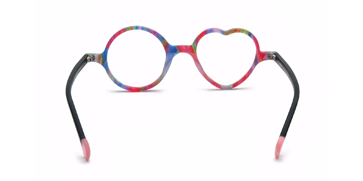 Floral Round Heart Irregular Classic Floral Acetate Custom Engraving Eyeglasses | WhereLight