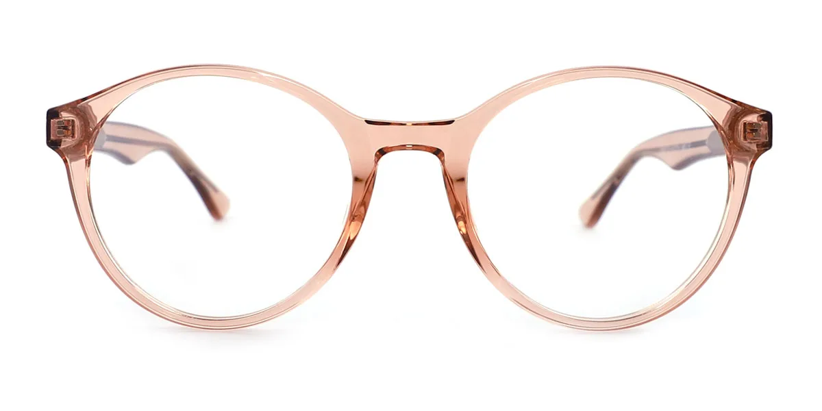 Brown Round Classic Spring Hinges Custom Engraving Eyeglasses | WhereLight