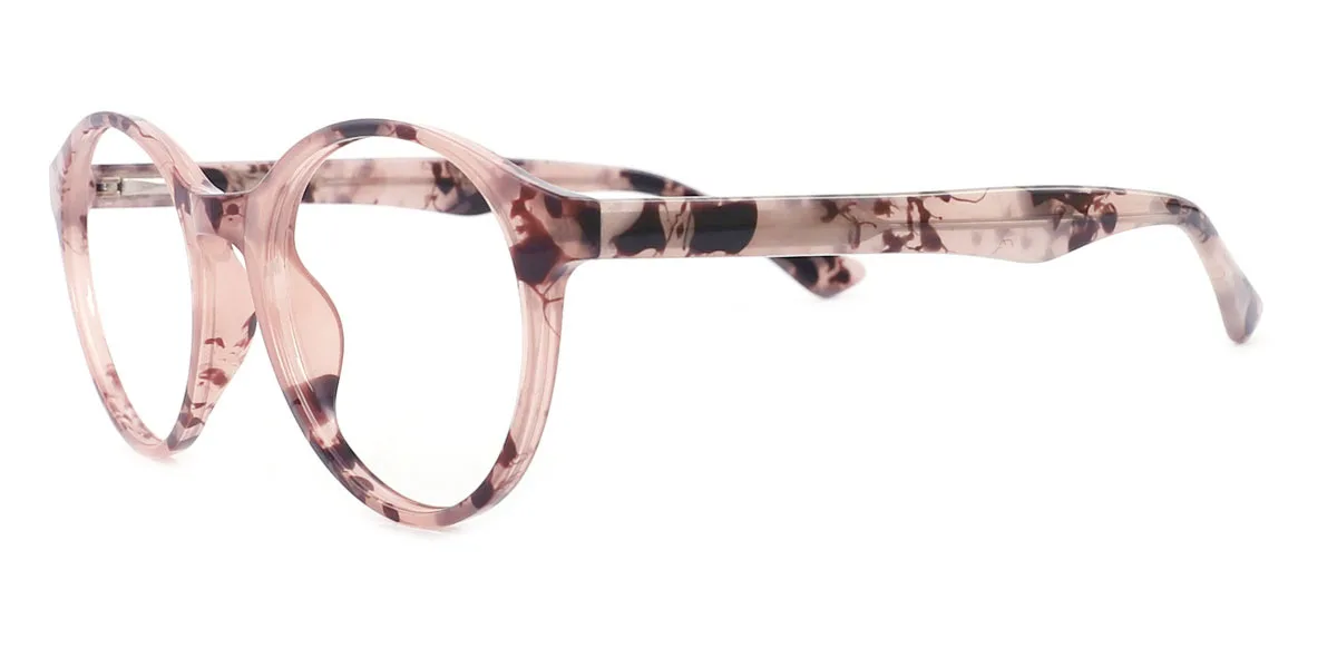 Floral Round Classic Spring Hinges Custom Engraving Eyeglasses | WhereLight