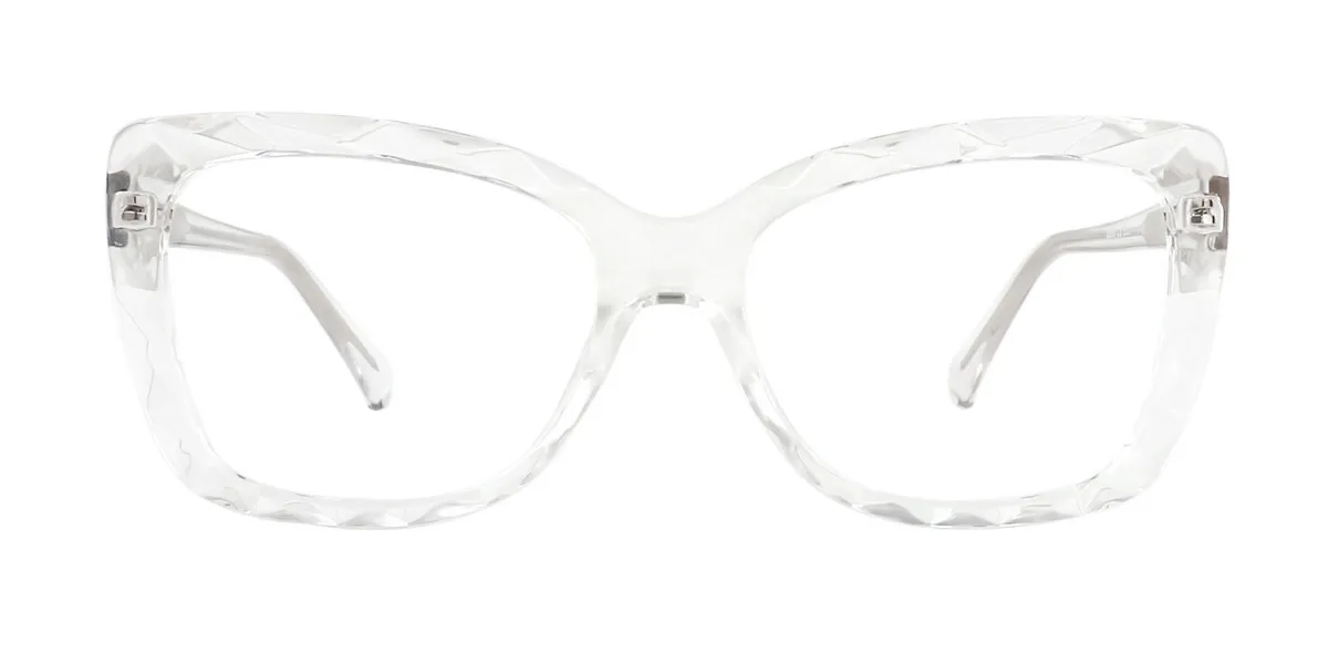 Clear Cateye Unique Spring Hinges Custom Engraving Eyeglasses | WhereLight
