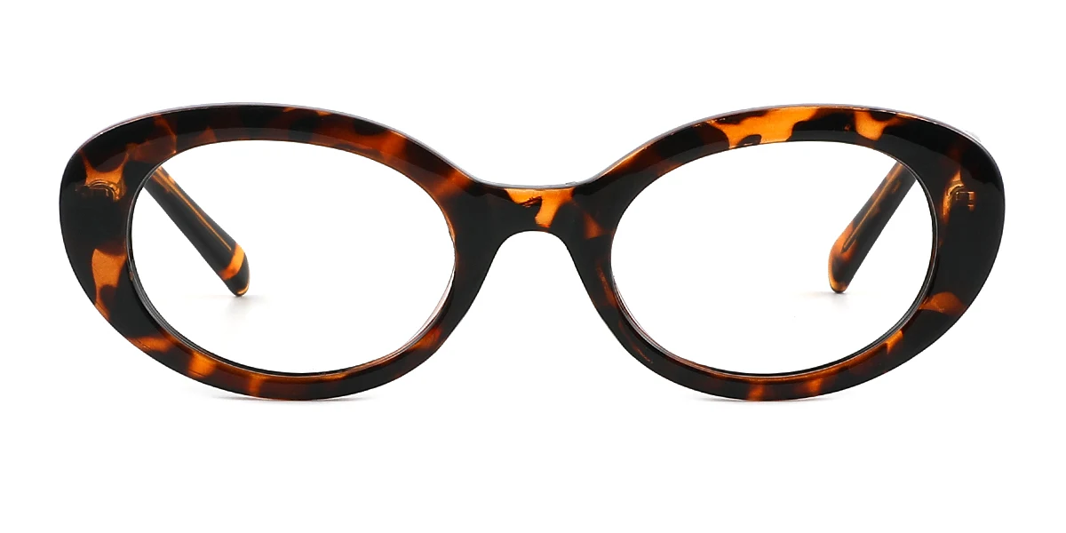Tortoiseshell Oval Simple Classic Retro Custom Engraving Eyeglasses | WhereLight