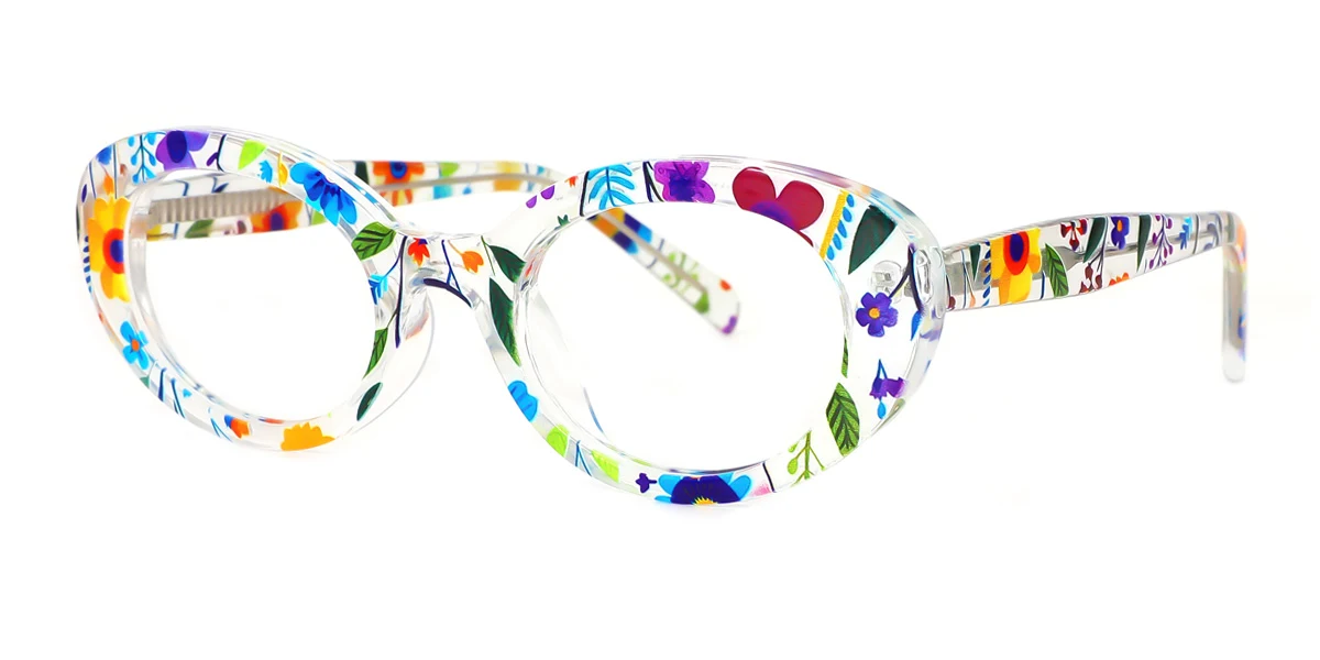 Floral Oval Gorgeous Custom Engraving Eyeglasses | WhereLight