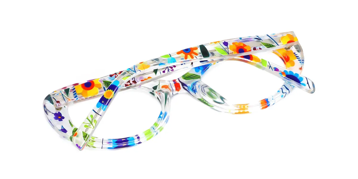 Floral Oval Gorgeous Custom Engraving Eyeglasses | WhereLight