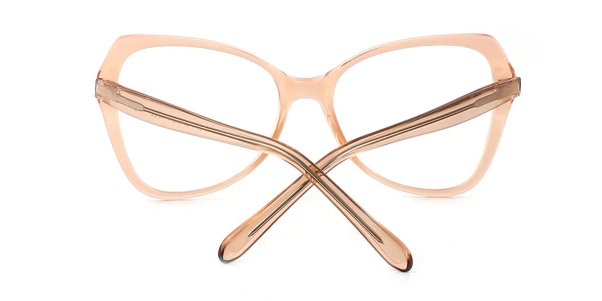 Brown Cateye Butterfly Unique Spring Hinges Custom Engraving Eyeglasses | WhereLight