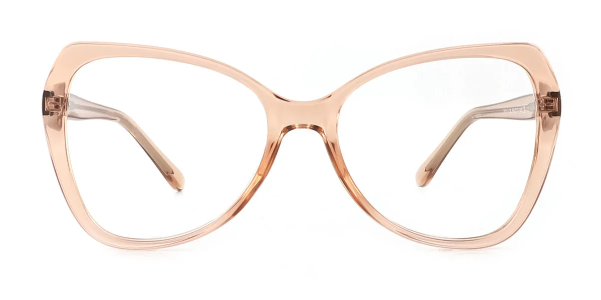 Brown Cateye Butterfly Unique Spring Hinges Custom Engraving Eyeglasses | WhereLight