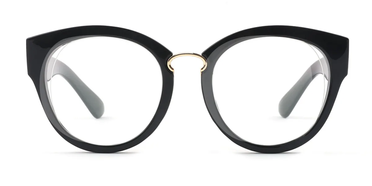 Black Cateye Classic Custom Engraving Eyeglasses | WhereLight