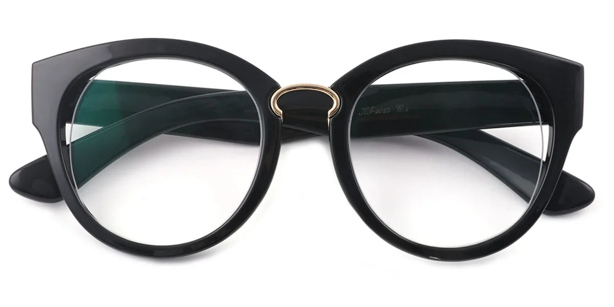 Black Cateye Classic Custom Engraving Eyeglasses | WhereLight