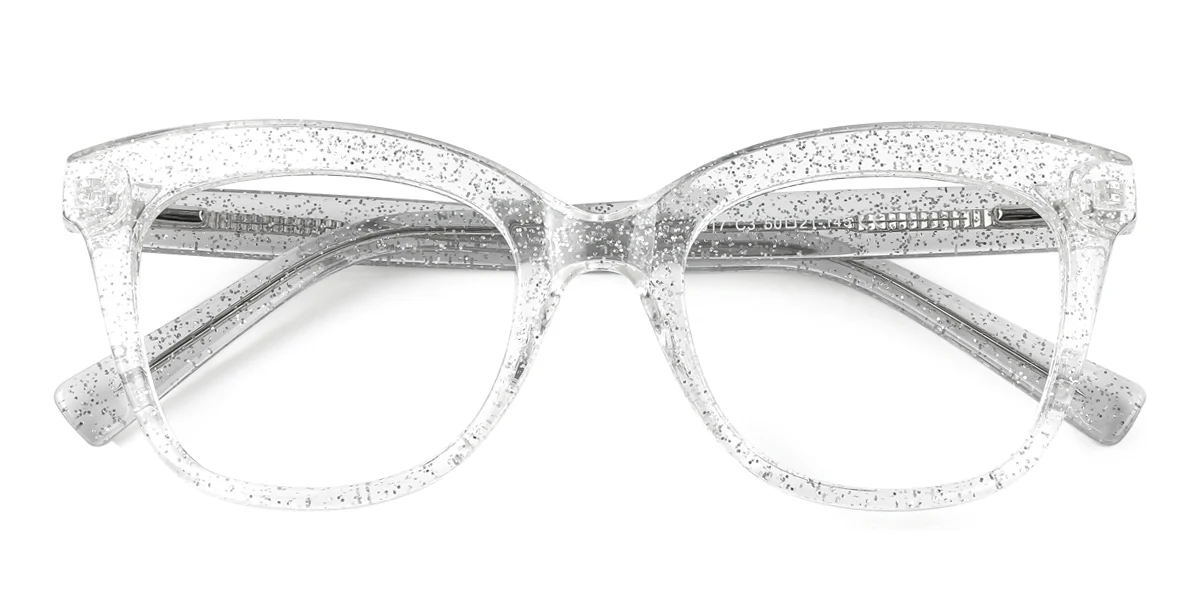 Clear Oval Unique Spring Hinges Custom Engraving Eyeglasses | WhereLight