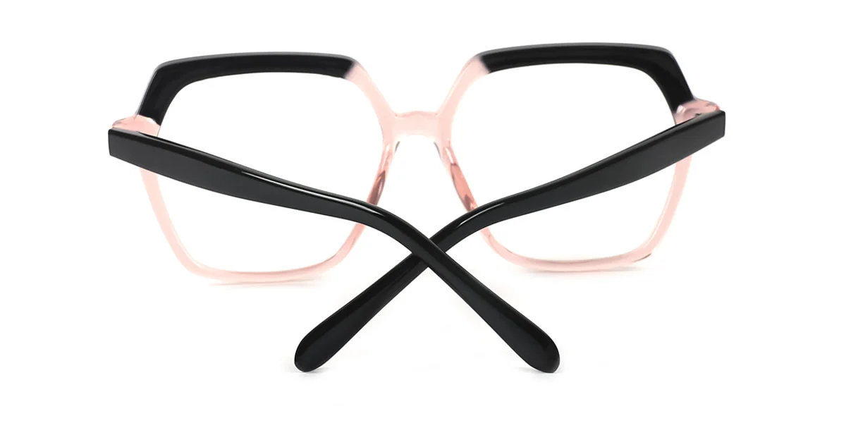 Pink Geometric Unique Spring Hinges Custom Engraving Eyeglasses | WhereLight