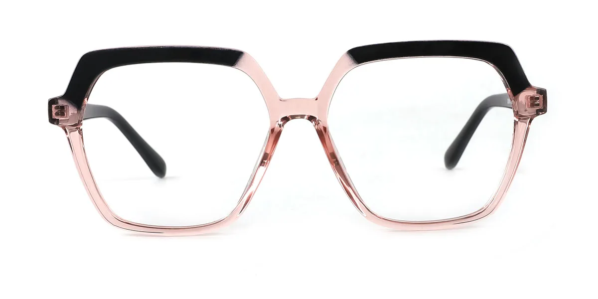 Pink Geometric Unique Spring Hinges Custom Engraving Eyeglasses | WhereLight
