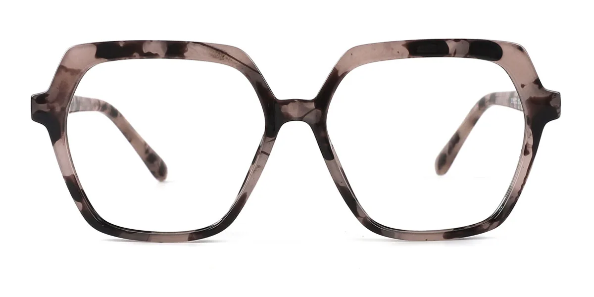 Tortoiseshell Geometric Unique Spring Hinges Custom Engraving Eyeglasses | WhereLight