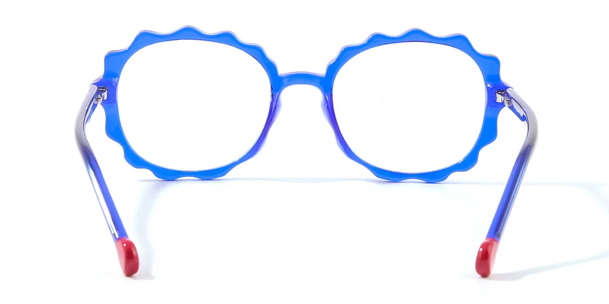 Blue Oval Unique Spring Hinges Custom Engraving Eyeglasses | WhereLight