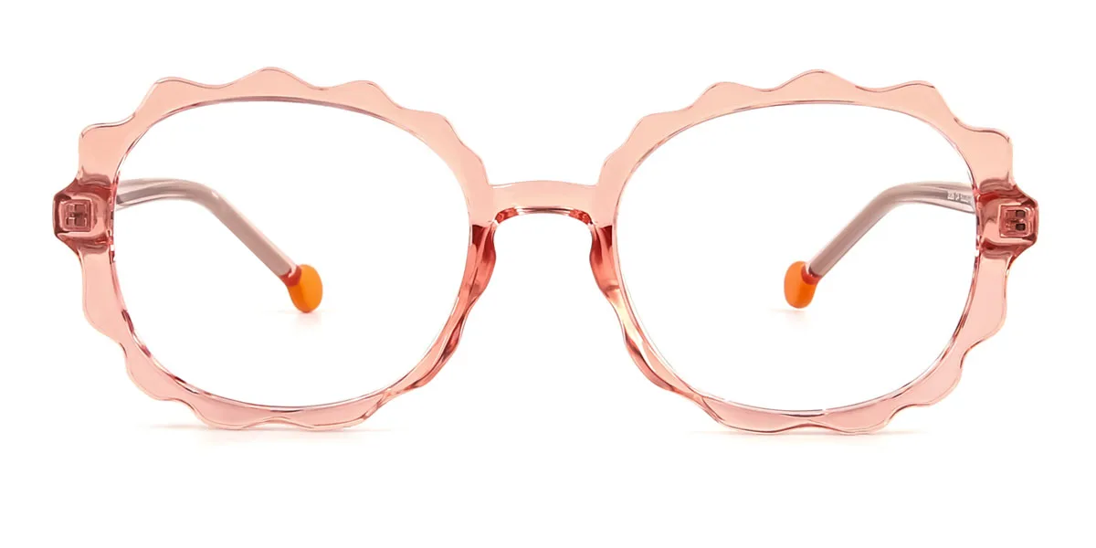 Pink Oval Unique Spring Hinges Custom Engraving Eyeglasses | WhereLight