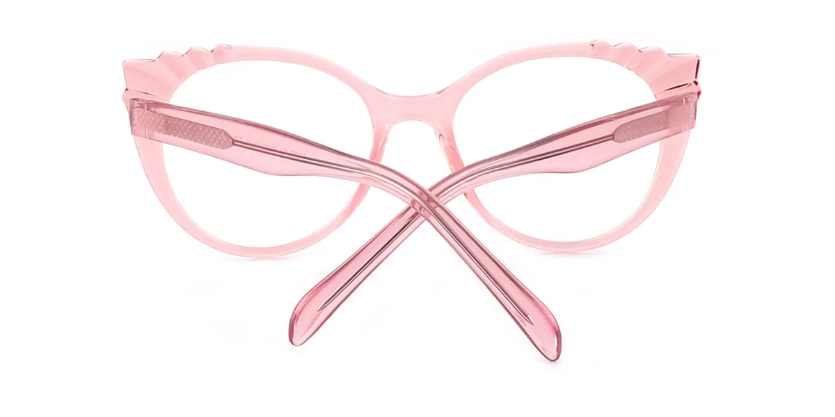 Pink Cateye Unique Spring Hinges Custom Engraving Eyeglasses | WhereLight