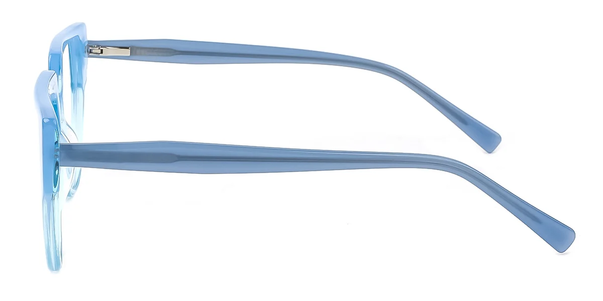 Blue Irregular Unique Gorgeous Spring Hinges Custom Engraving Eyeglasses | WhereLight