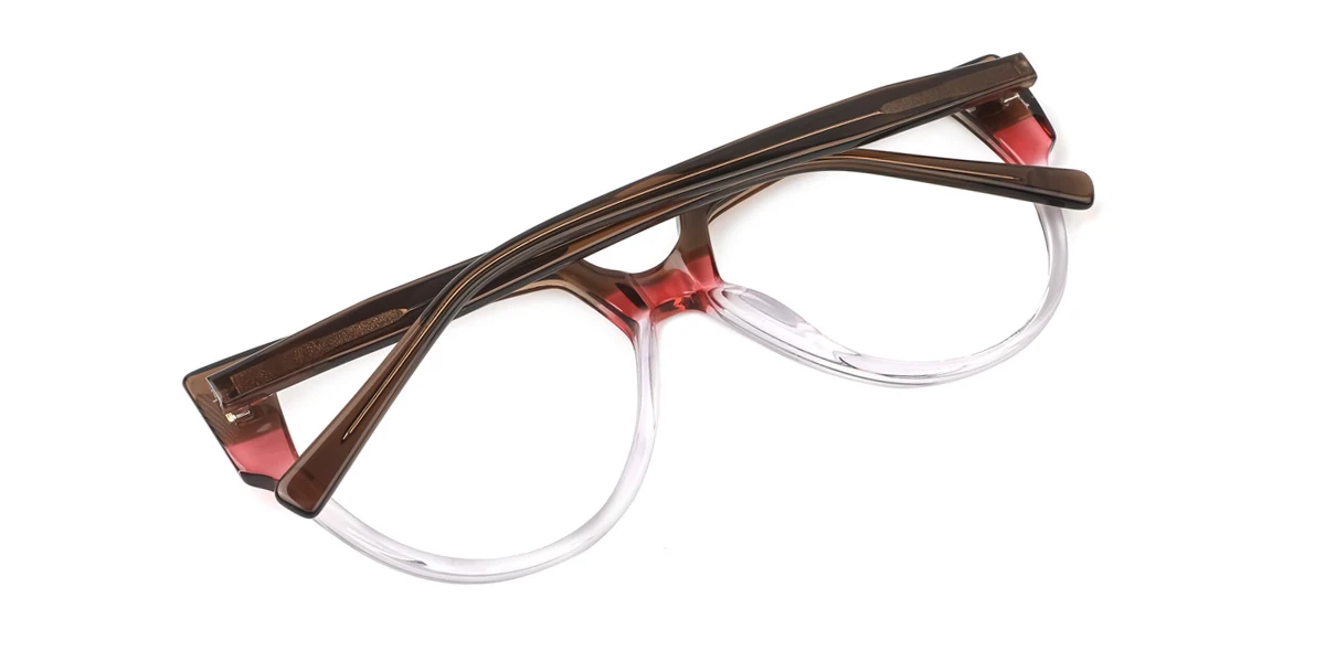 Brown Irregular Unique Gorgeous Spring Hinges Custom Engraving Eyeglasses | WhereLight