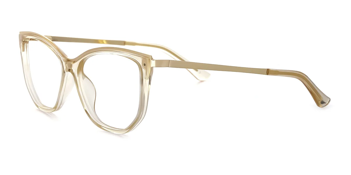 Brown Cateye Unique Spring Hinges Custom Engraving Eyeglasses | WhereLight