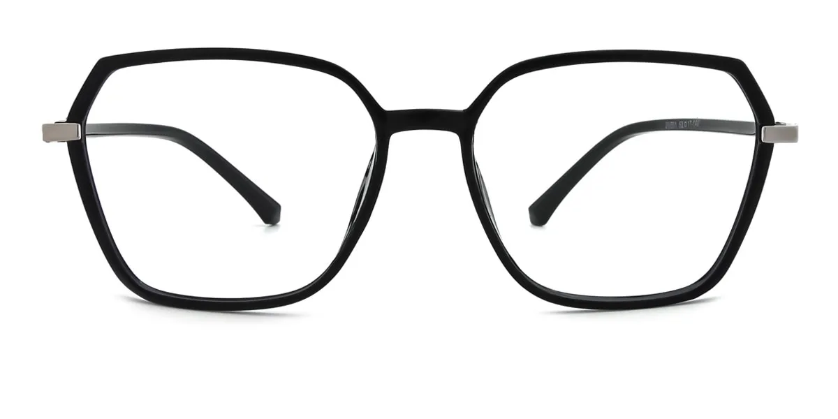 Black Geometric Irregular Simple Classic Retro Super Light Eyeglasses | WhereLight