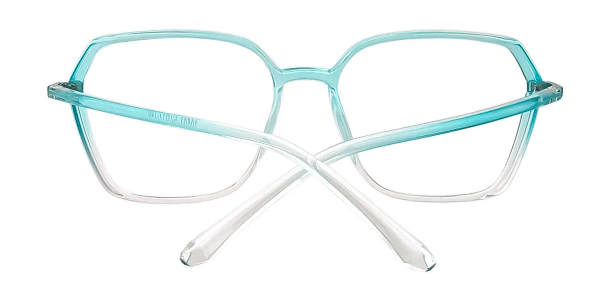 Blue Geometric Irregular Simple Classic Retro Super Light Eyeglasses | WhereLight