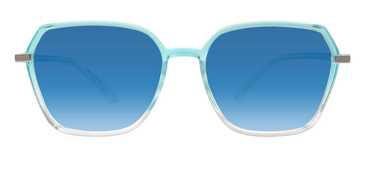 Blue Geometric Irregular Simple Classic Retro Super Light Eyeglasses | WhereLight