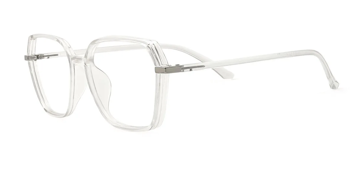 Clear Geometric Irregular Simple Classic Retro Super Light Eyeglasses | WhereLight