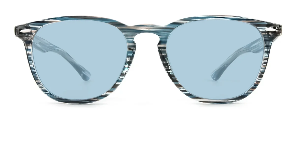 Blue Oval Classic Spring Hinges Custom Engraving Eyeglasses | WhereLight