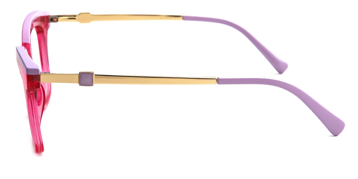 Pink Rectangle Unique Gorgeous Spring Hinges Custom Engraving Eyeglasses | WhereLight