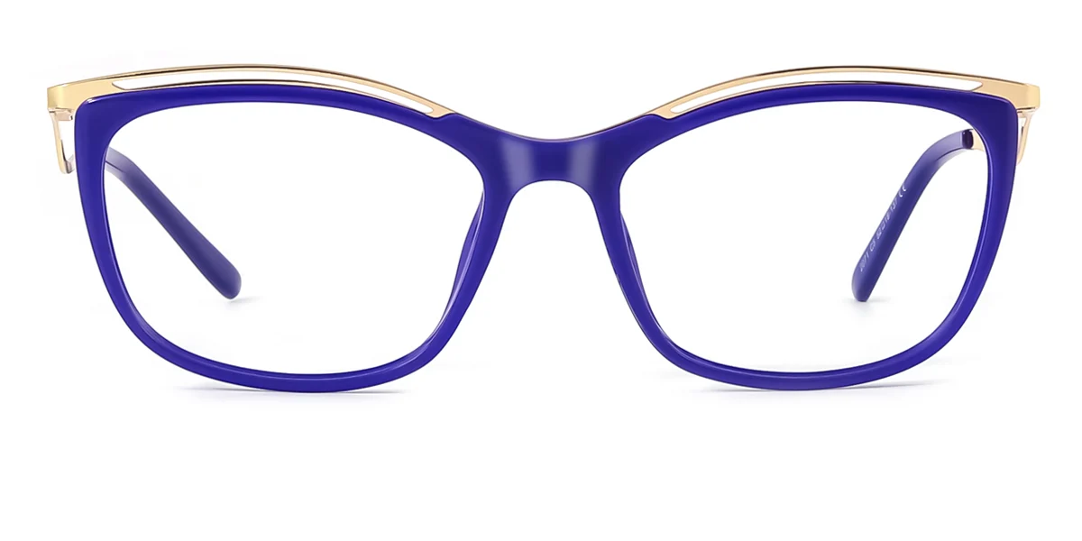 Blue Cateye Unique Spring Hinges Super Light Eyeglasses | WhereLight