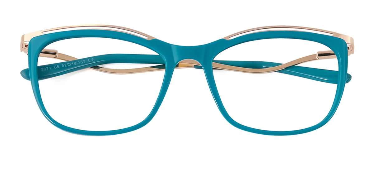 Green Cateye Unique Spring Hinges Super Light Eyeglasses | WhereLight
