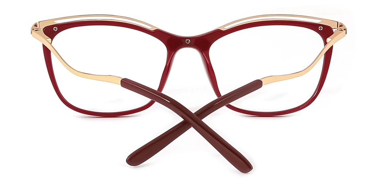 Red Cateye Unique Spring Hinges Super Light Eyeglasses | WhereLight