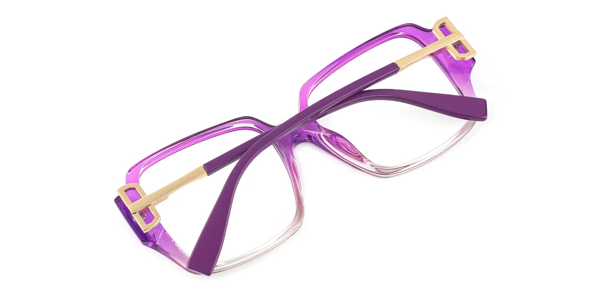 Purple Rectangle Gorgeous  Eyeglasses | WhereLight