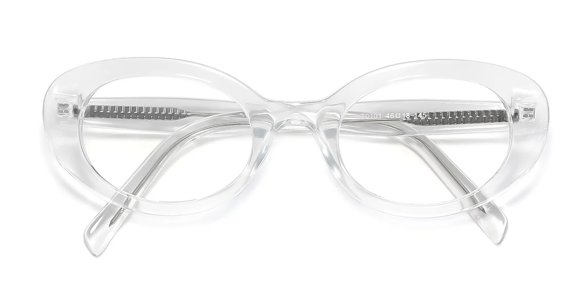 Clear Geometric Unique Super Light Custom Engraving Eyeglasses | WhereLight