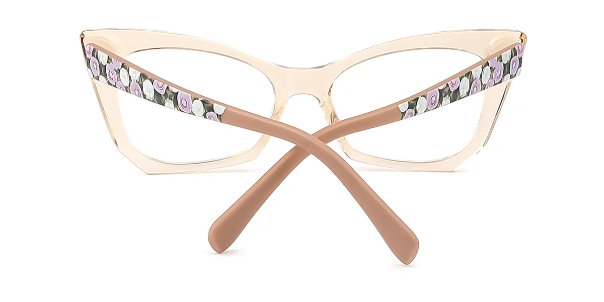 Brown Cateye Irregular Unique Gorgeous Custom Engraving Eyeglasses | WhereLight