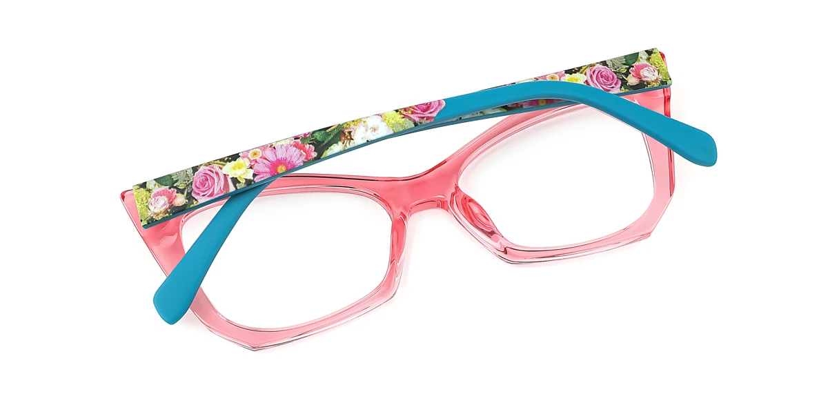 Pink Cateye Irregular Unique Gorgeous Custom Engraving Eyeglasses | WhereLight